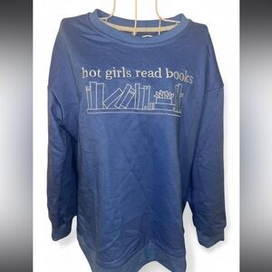 Hot Girls Read Books Crewneck with Book Design